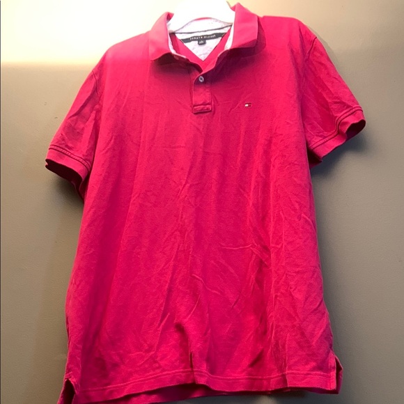 Tommy Hilfiger Pink Polo Shirt Classic Style Men’s XL - Picture 6 of 9